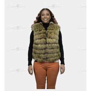 NEW LUSSO BENI vector fur vest in brown